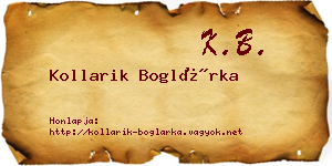 Kollarik Boglárka névjegykártya