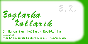 boglarka kollarik business card